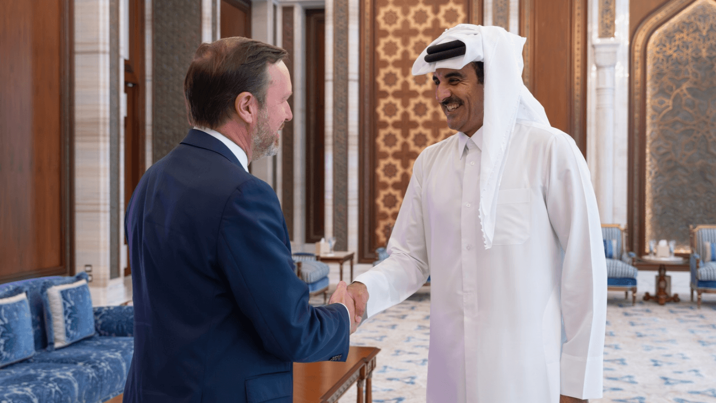 HH The Amir meets US Senator Chris Murphy at Lusail Palace